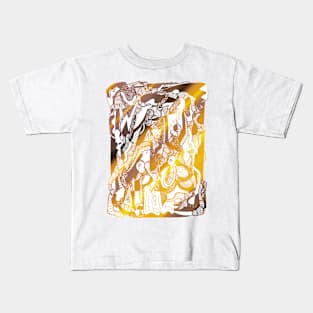 White Gold Abstract Wave of Thoughts No 4 Kids T-Shirt